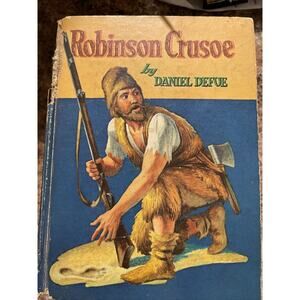 Vintage Copy Of The Life And Adventures Of Robinson Crusoe Book